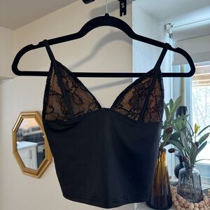 Black Lace Tank Top — NEW